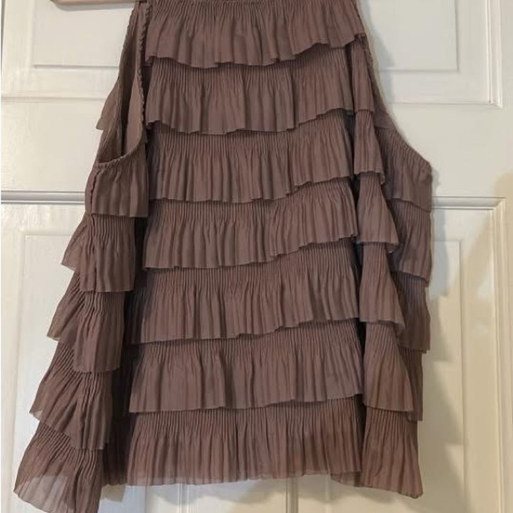 Elegant Brown Tiered Women's Tank Top